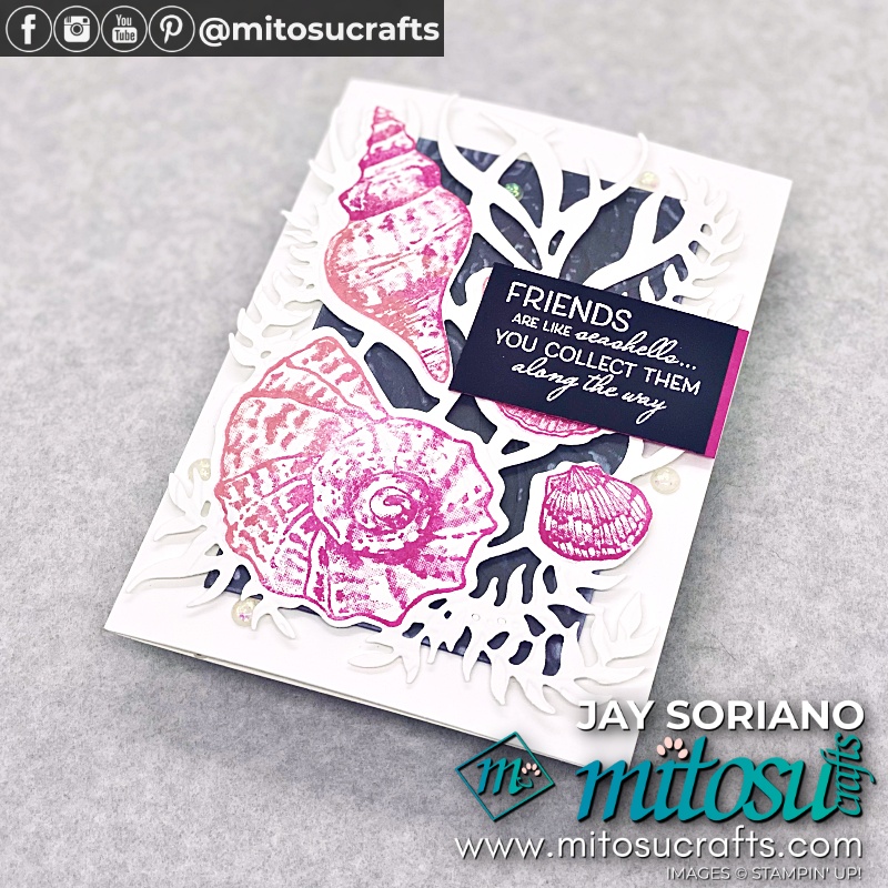 Maritime Friends Are Like Seashells Card with Video Tutorial from Mitosu Crafts UK by Barry Selwood & Jay Soriano Independent Stampin' Up! Demonstrators