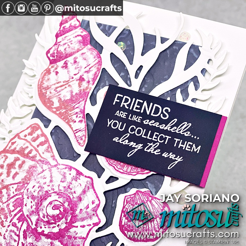 Maritime Friends Are Like Seashells Card with Video Tutorial from Mitosu Crafts UK by Barry Selwood & Jay Soriano Independent Stampin' Up! Demonstrators