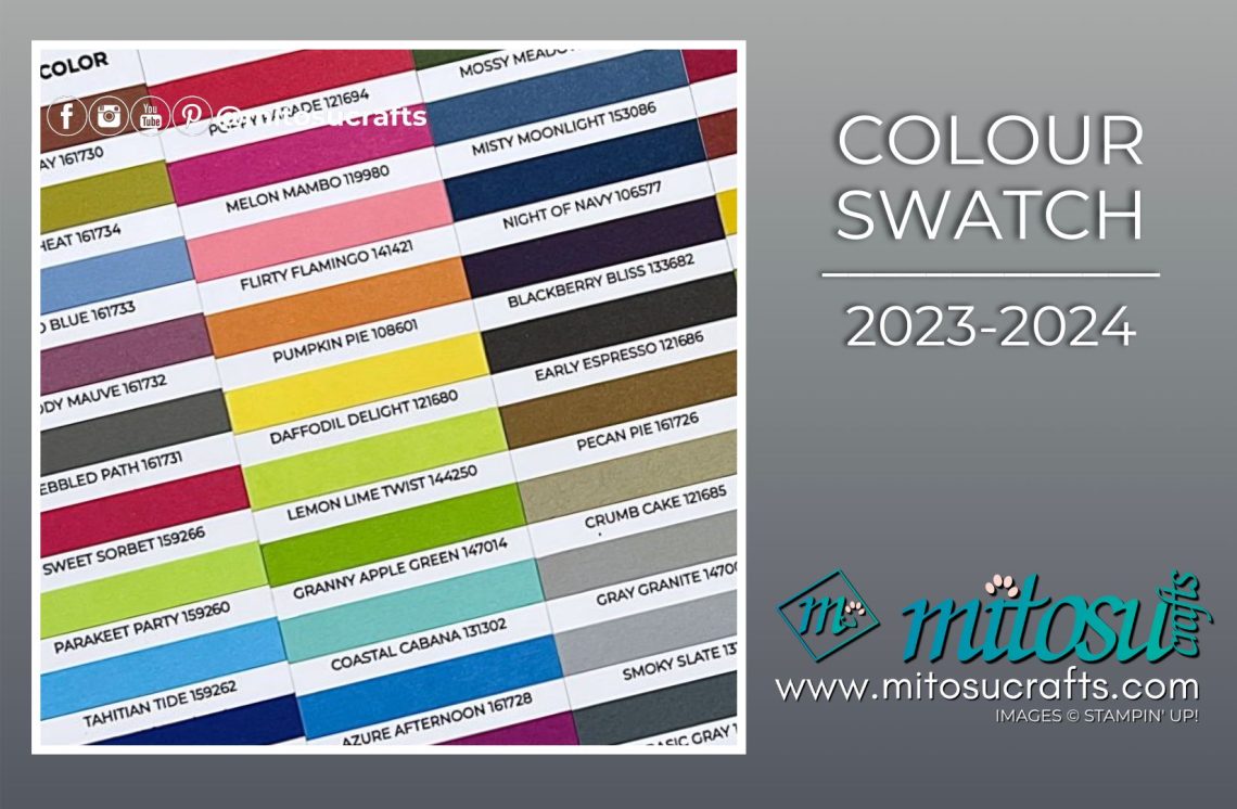 2023-2024 Colour Swatch FREE PDF download from Mitosu Crafts by Barry & Jay Soriano Stampin Up UK France Germany Austria Netherlands Belgium Ireland