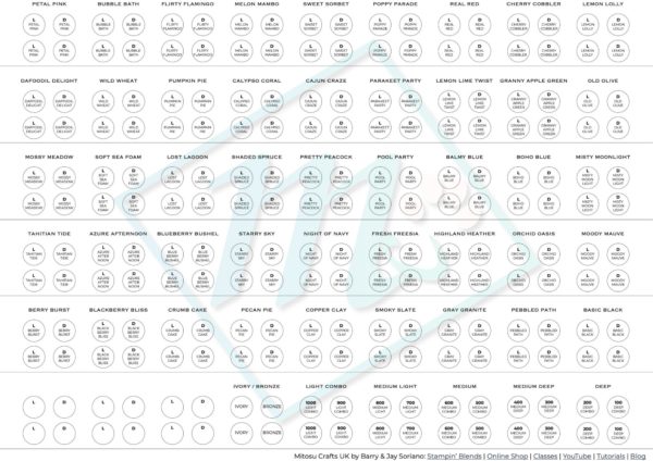 2023-2024 Stampin Blends Labels ALL PDF Sample from Mitosu Crafts UK