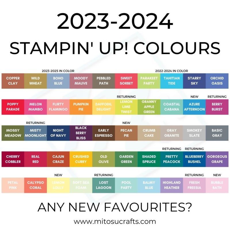 2023 Colour Refresh Stampin Up New Colour Collections from Mitosu Crafts UK by Barry & Jay Soriano