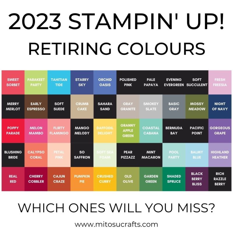 2023 Stampin Up Retiring Colour Refresh from Mitosu Crafts UK by Barry & Jay Soriano