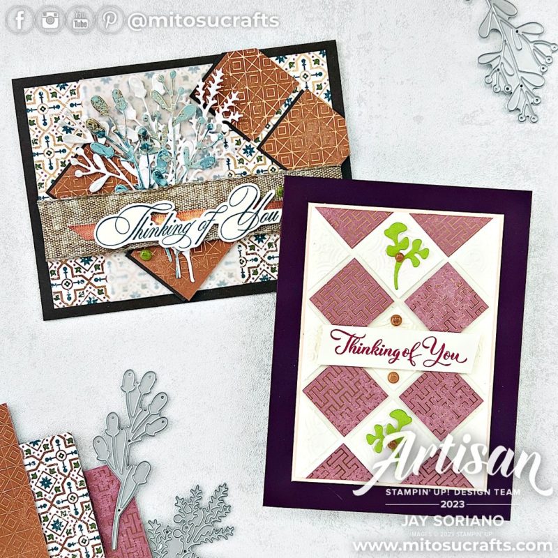 All About Autumn DSP Diamond Patterns Handmade Thinking of You Card Idea from Mitosu Crafts by Barry & Jay Soriano Stampin' Up! UK