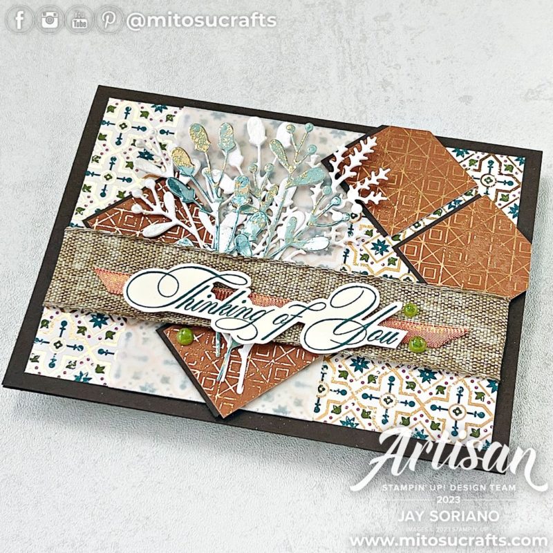 All About Autumn DSP Diamond Patterns Handmade Thinking of You Card Idea from Mitosu Crafts by Barry & Jay Soriano Stampin' Up! UK