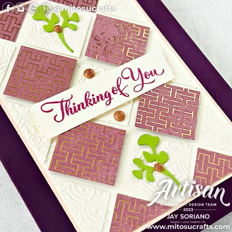 All About Autumn DSP Diamond Patterns Handmade Thinking of You Card Idea from Mitosu Crafts by Barry & Jay Soriano Stampin' Up! UK