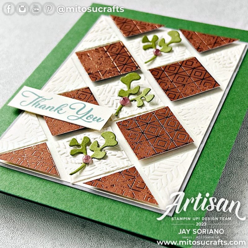 All About Autumn Thank You DSP Pattern Stampin' Up! Handmade Card Idea from Mitosu Crafts by Barry & Jay Soriano UK
