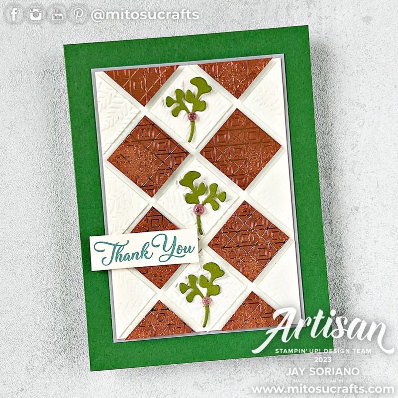 All About Autumn Thank You DSP Pattern Stampin' Up! Handmade Card Idea from Mitosu Crafts by Barry & Jay Soriano UK