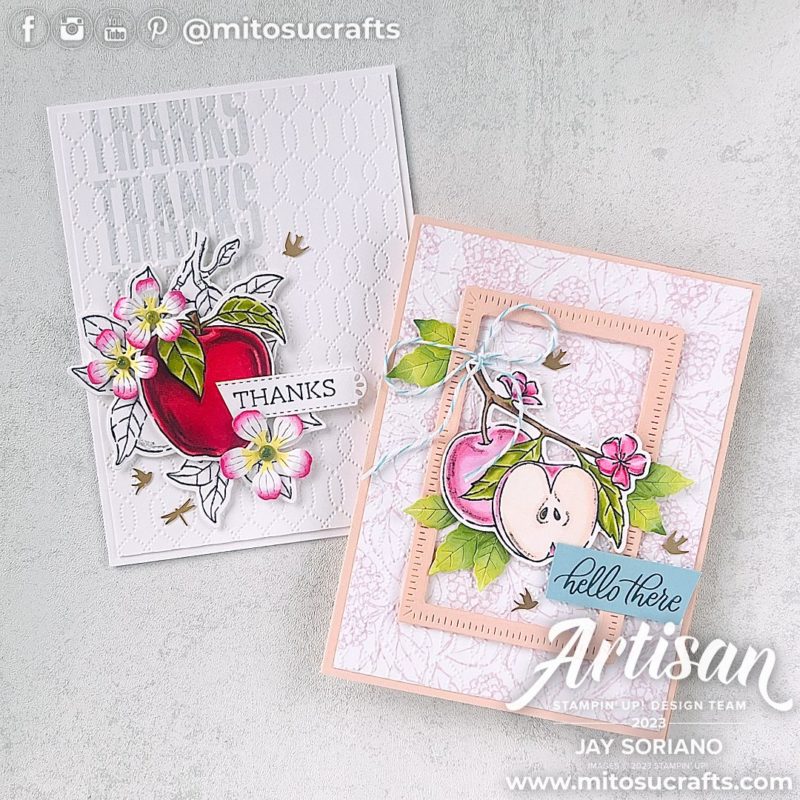 Apple Harvest Stampin Blends Colouring Sophisticated Card Idea from Mitosu Crafts by Barry & Jay Soriano Stampin' Up! UK France Germany Austria Netherlands Belgium Ireland