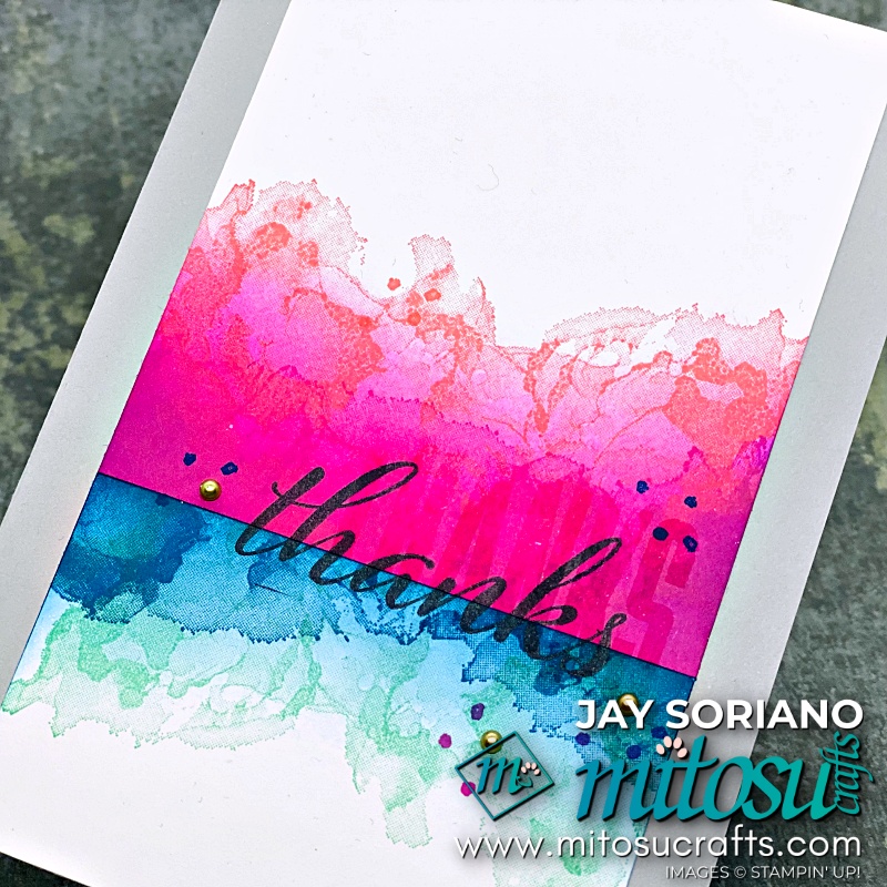 Artistically Inked Card Idea with Split Ink Blending Technique from Mitosu Crafts UK by Barry & Jay Soriano Stampin' Up! Demonstrators