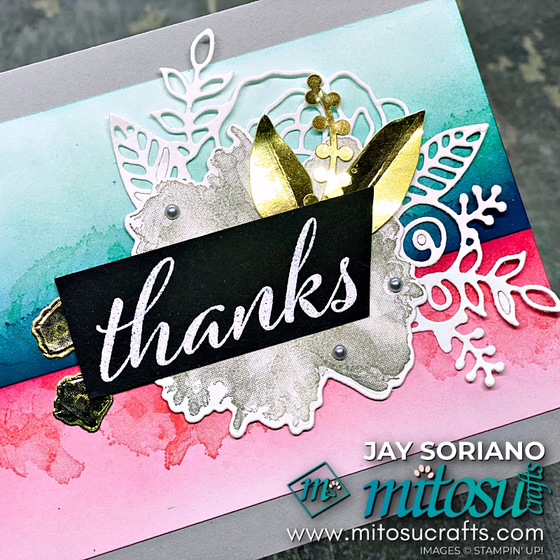 Artistically Inked Card Idea with Split Ink Blending Technique from Mitosu Crafts UK by Barry & Jay Soriano Stampin' Up! Demonstrators