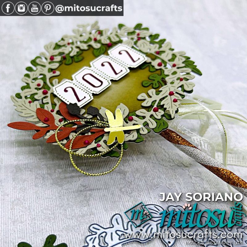 Autumn Wreath Wand from Mitosu Crafts by Barry Selwood & Jay Soriano Stampin Up UK France Germany Austria Netherlands Belgium Ireland