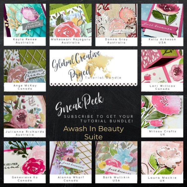 Awash In Beauty Suite Global Creative Project Tutorial Bundle Sneak Peek from Mitosu Crafts by Barry & Jay Soriano UK France Germany Austria The Netherlands Stampin Up Demo