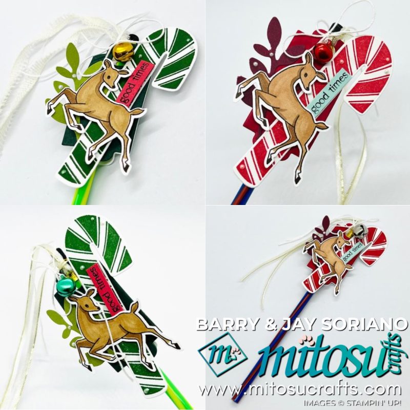 Sweet Candy Cane with Peaceful Deer OnStage Swap Gift from Mitosu Crafts by Barry & Jay Soriano Stampin' Up! Demo