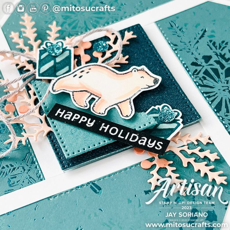 Beary Cute Fractured Christmas Holidays Handmade Card Idea from Mitosu Crafts by Barry & Jay Soriano Stampin' Up! UK France Germany Austria Netherlands Belgium Ireland