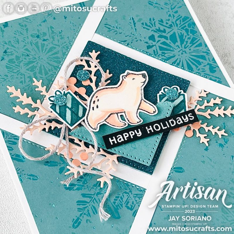 Beary Cute Fractured Christmas Holidays Handmade Card Idea from Mitosu Crafts by Barry & Jay Soriano Stampin' Up! UK France Germany Austria Netherlands Belgium Ireland