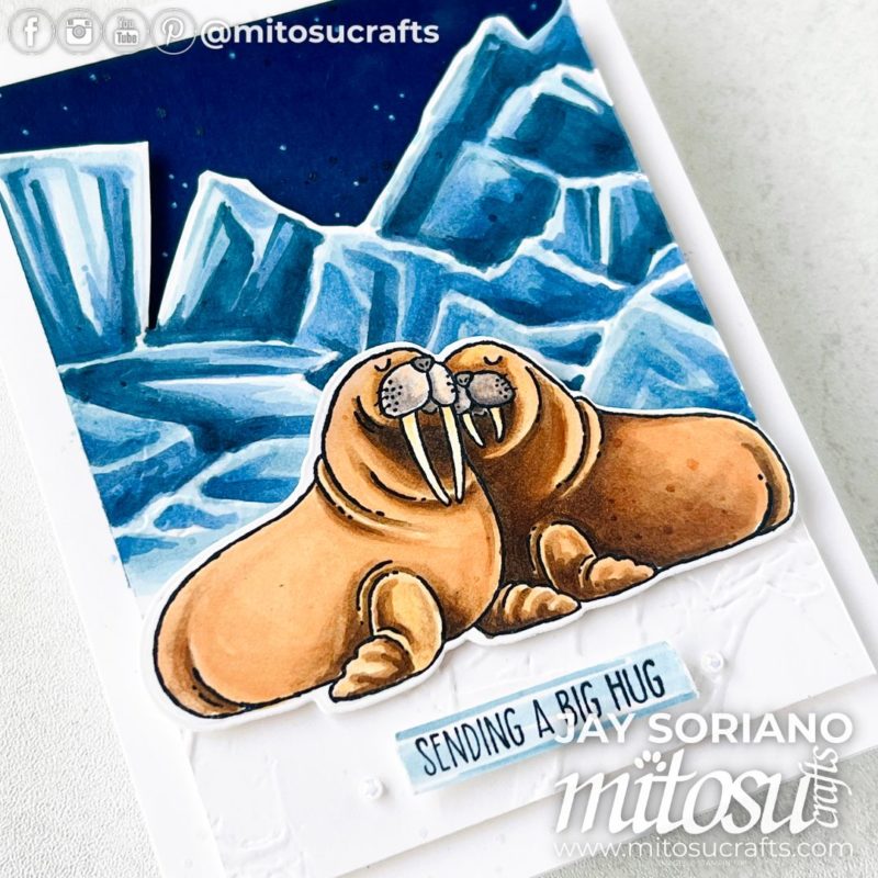 Big Hug Walrus Stampin Blends Colouring Hearts & Hugs Card Idea Mitosu Crafts by Barry & Jay Soriano Stampin' Up! UK France Germany Austria Netherlands Belgium Ireland