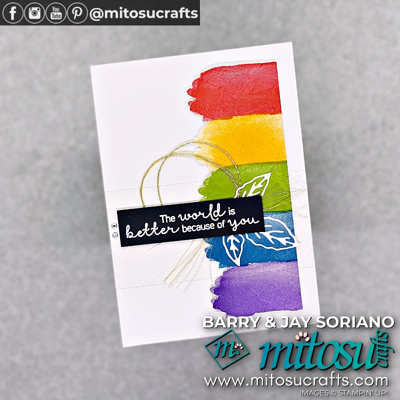 Rainbow Ink Strokes with Hydrangea Haven Bundle from Mitosu Crafts UK by Barry Selwood & Jay Soriano Independent Stampin' Up! Demonstrators