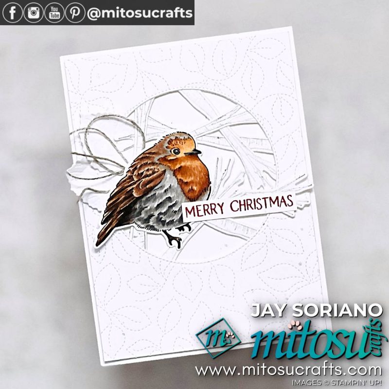 Christmas Card with Robin Perched In A Tree from Mitosu Crafts by Barry & Jay Soriano Stampin' Up! UK France Germany Austria Netherlands Belgium Ireland
