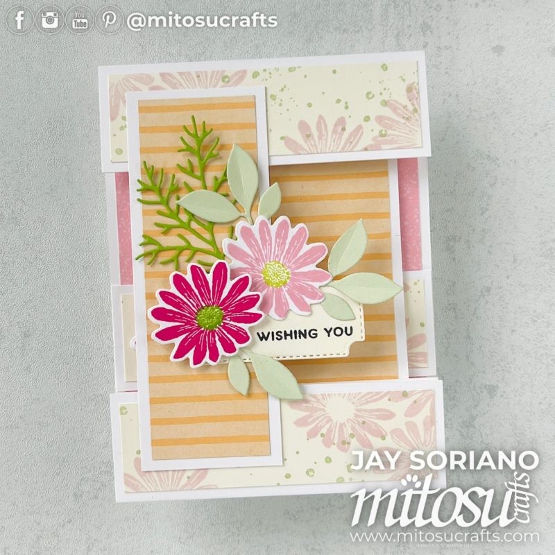 Cheerful Daisies Floating Panel Tent Fun Fold Easel Card Making Idea Mitosu Crafts by Barry & Jay Soriano Stampin' Up! UK France Germany Austria Netherlands Belgium Ireland