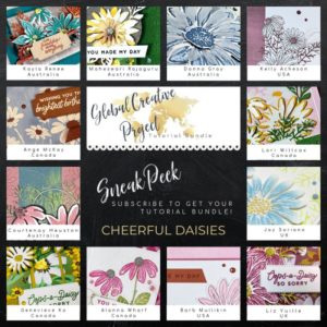Cheerful Daisies Global Creative Project Tutorial Bundle Sneak Peek from Mitosu Crafts by Barry & Jay Soriano UK France Germany Austria The Netherlands Belgium Ireland Stampin Up Demo