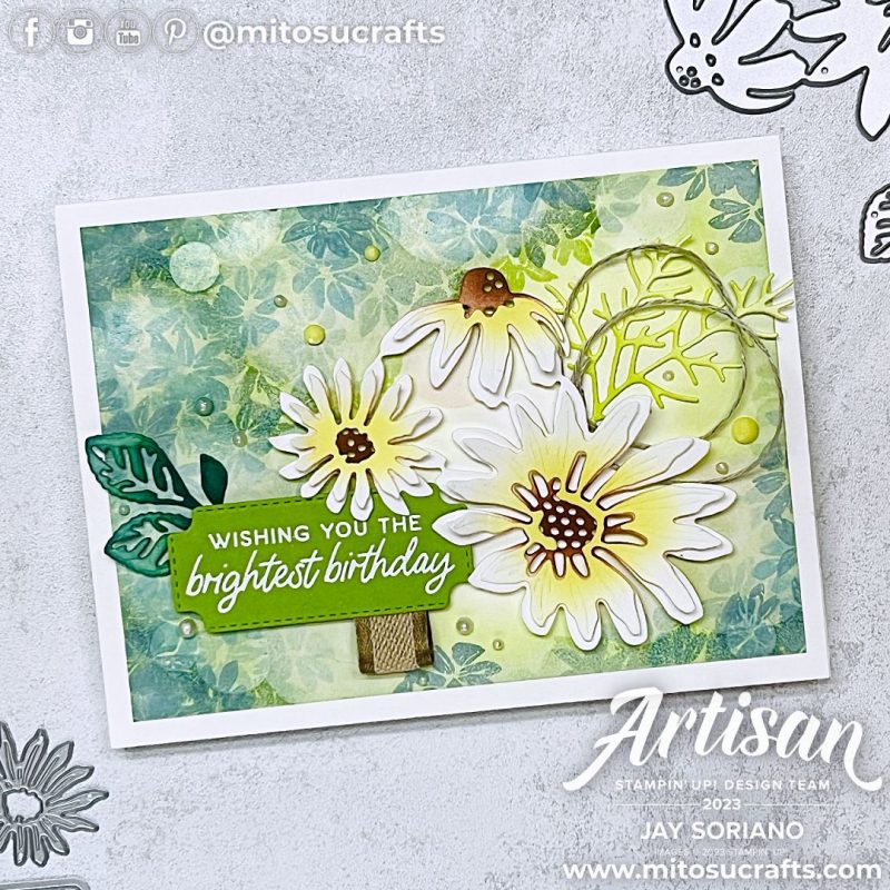 Cheerful Daisies Spring Card from Mitosu Crafts by Barry & Jay Soriano Stampin Up UK France Germany Austria Netherlands Belgium Ireland