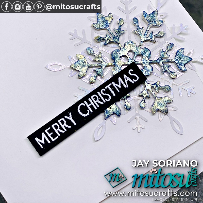 Christmas Clean and Simple CAS Card with Snowflakes from Mitosu Crafts UK by Barry & Jay Soriano Stampin' Up! Demonstrators