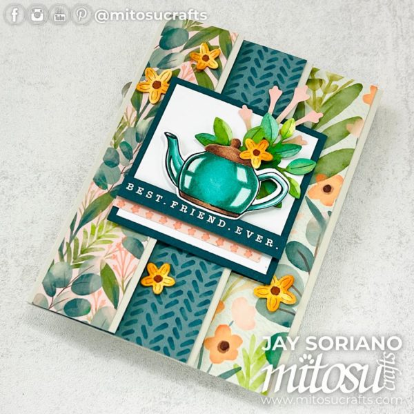 Teapot, Frames & Flowers Fun Fold Gift Card Holder - Mitosu Crafts