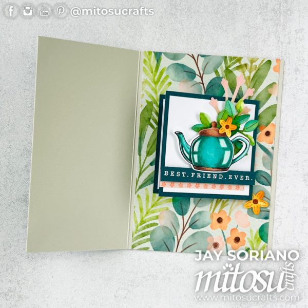 Teapot, Frames & Flowers Fun Fold Gift Card Holder - Mitosu Crafts