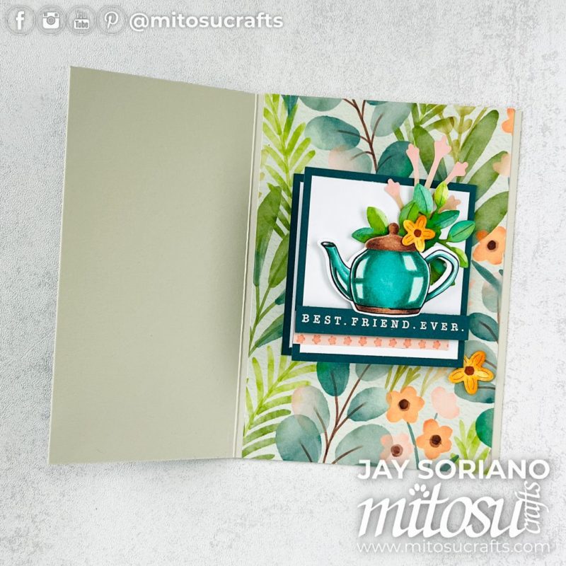 Country Flowers Teapot with Frames & Flowers Gift Card Holder Fun Fold Idea Mitosu Crafts by Barry & Jay Soriano Stampin' Up! UK France Germany Austria Netherlands Belgium Ireland