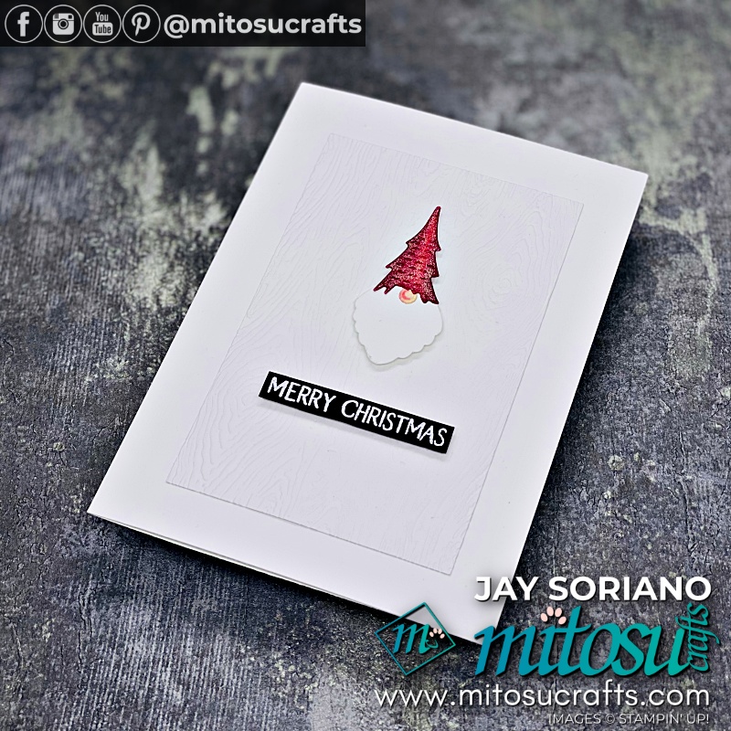 Cute Christmas Gnome Card Idea with Dies and Punch from Mitosu Crafts UK by Barry & Jay Soriano Stampin' Up! Demonstrators