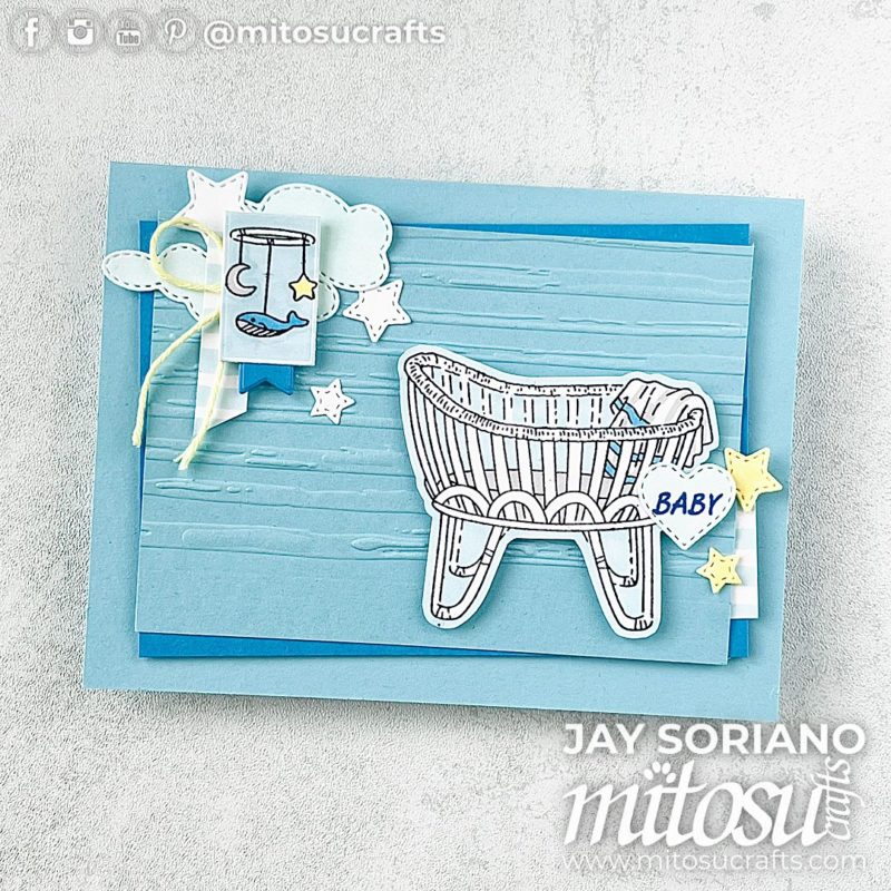 Cute Cradled In Love Baby Card Idea Mitosu Crafts by Barry & Jay Soriano Stampin' Up! UK France Germany Austria Netherlands Belgium Ireland