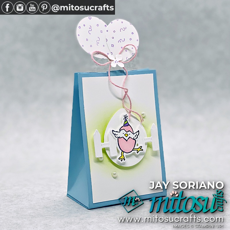 Mini Easter Eggs Treat Holder with Hey Birthday Chick from Mitosu Crafts UK by Barry & Jay Soriano Stampin' Up! Demo