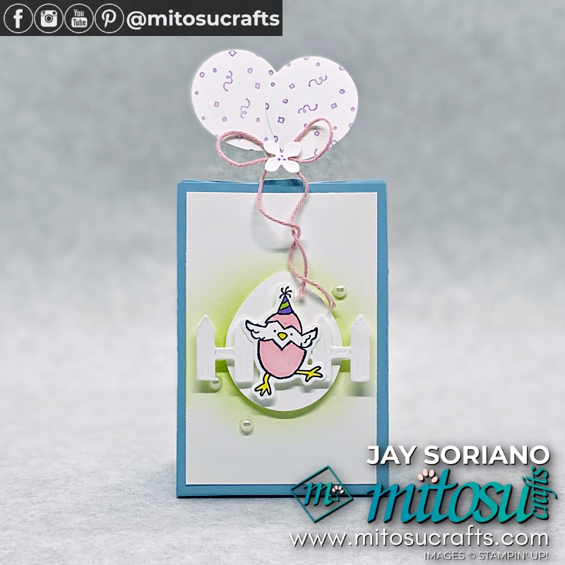 Mini Easter Eggs Treat Holder with Hey Birthday Chick from Mitosu Crafts UK by Barry & Jay Soriano Stampin' Up! Demo