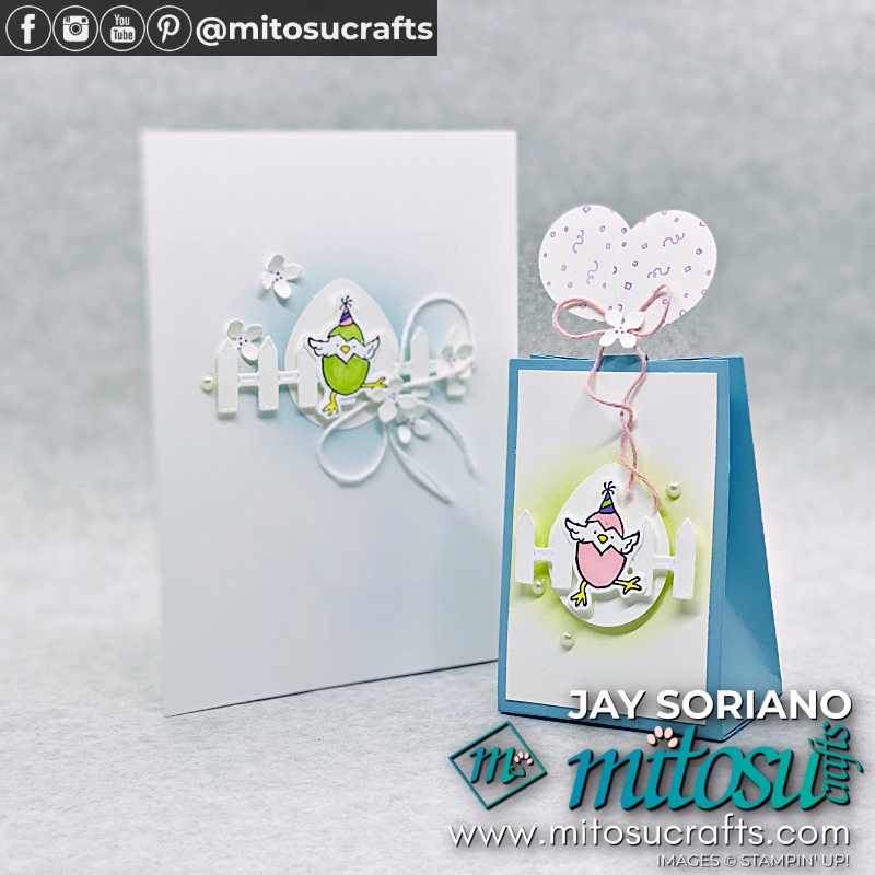 Easter Card & Mini Easter Eggs Treat Holder with Hey Birthday Chick from Mitosu Crafts UK by Barry & Jay Soriano Stampin' Up! Demo