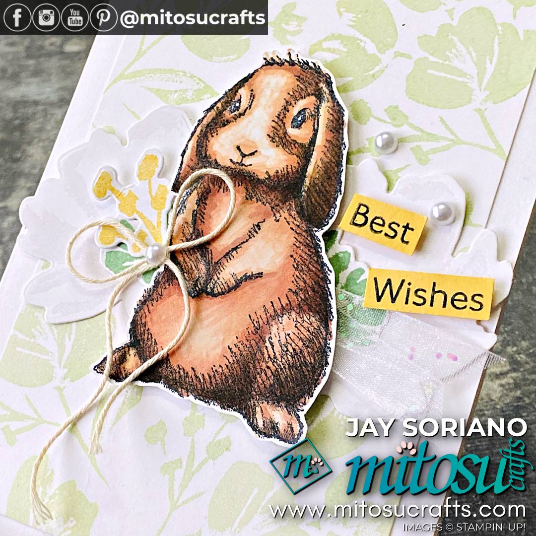 Easter Friends Bunny Rabbit Handmade Spring Card from Mitosu Crafts by Barry Selwood & Jay Soriano Stampin Up Demonstrators UK France Germany Austria & The Netherlands
