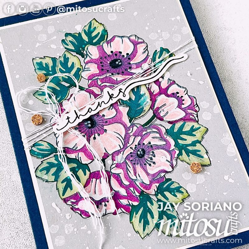 Enduring Beauty Sweetly Scripted Thanks Card Idea Mitosu Crafts by Barry & Jay Soriano Stampin' Up! UK France Germany Austria Netherlands Belgium Ireland