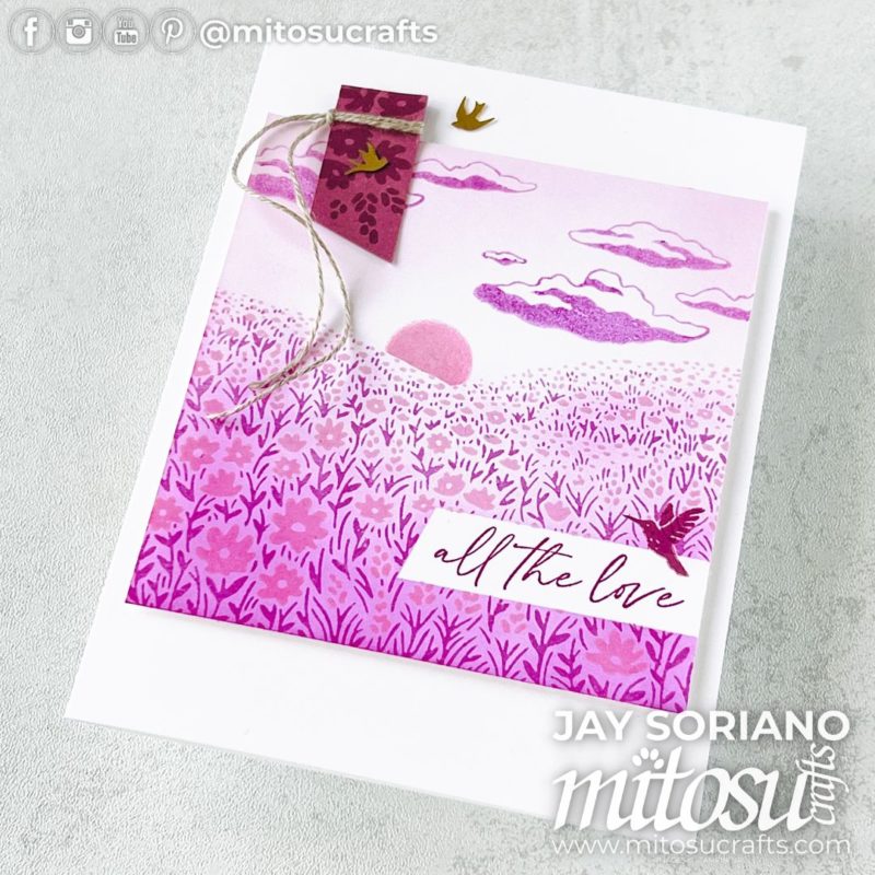 Fields In Bloom #simplestamping Scene Card Idea Mitosu Crafts by Barry & Jay Soriano Stampin' Up! UK France Germany Austria Netherlands Belgium Ireland