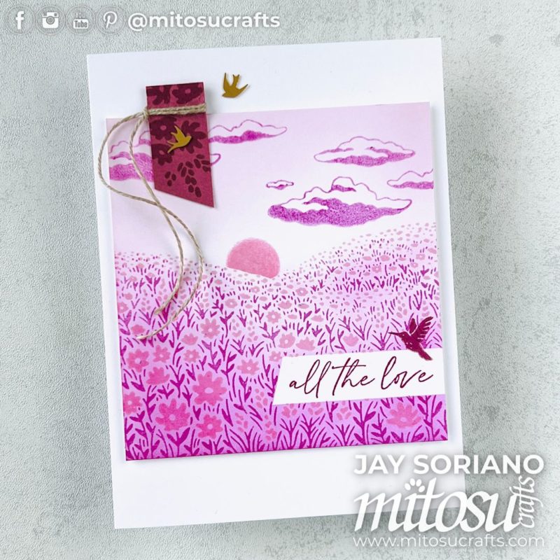 Fields In Bloom #simplestamping Scene Card Idea Mitosu Crafts by Barry & Jay Soriano Stampin' Up! UK France Germany Austria Netherlands Belgium Ireland