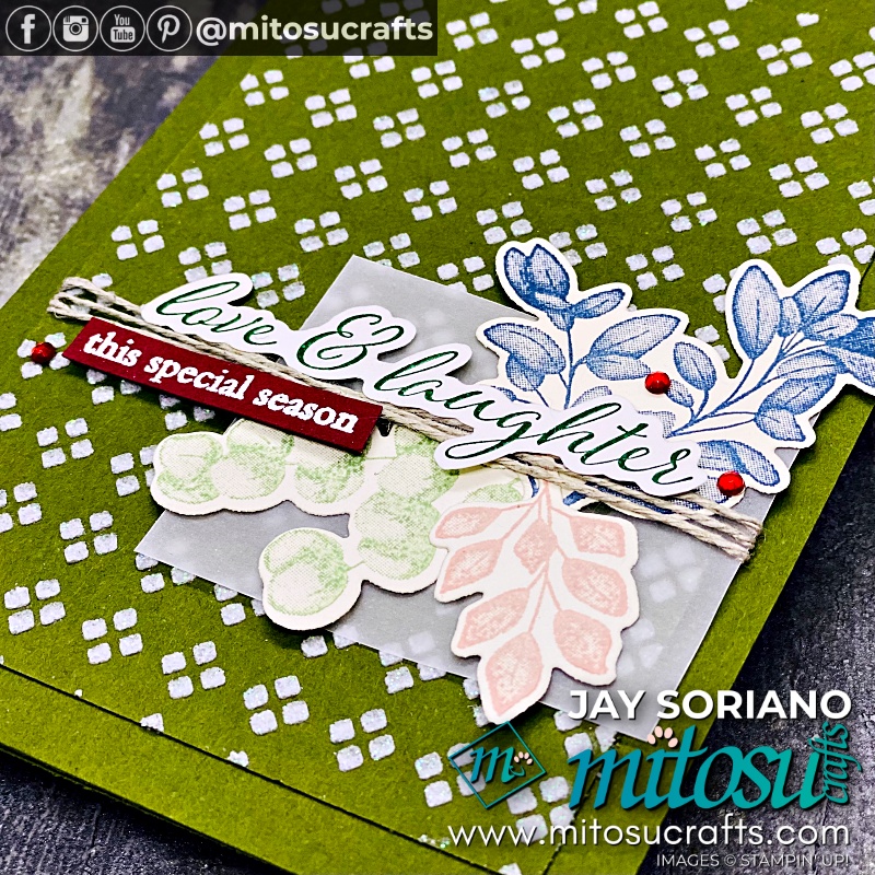 Forever Fern with Embossing Paste Christmas Card Idea for Stamp Review Crew from Mitosu Crafts UK by Barry & Jay Soriano Stampin' Up! Demonstrators