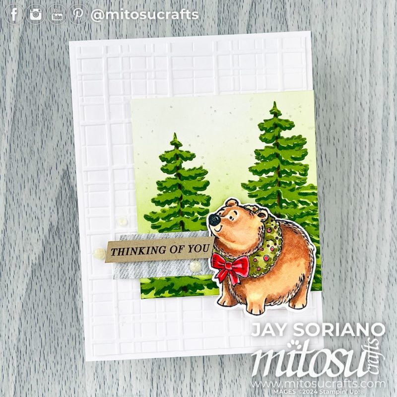 Frosted Forest Christmas Friends Brown Bear Card Making Idea Mitosu Crafts by Barry & Jay Soriano Stampin' Up! UK France Germany Austria Netherlands Belgium Ireland