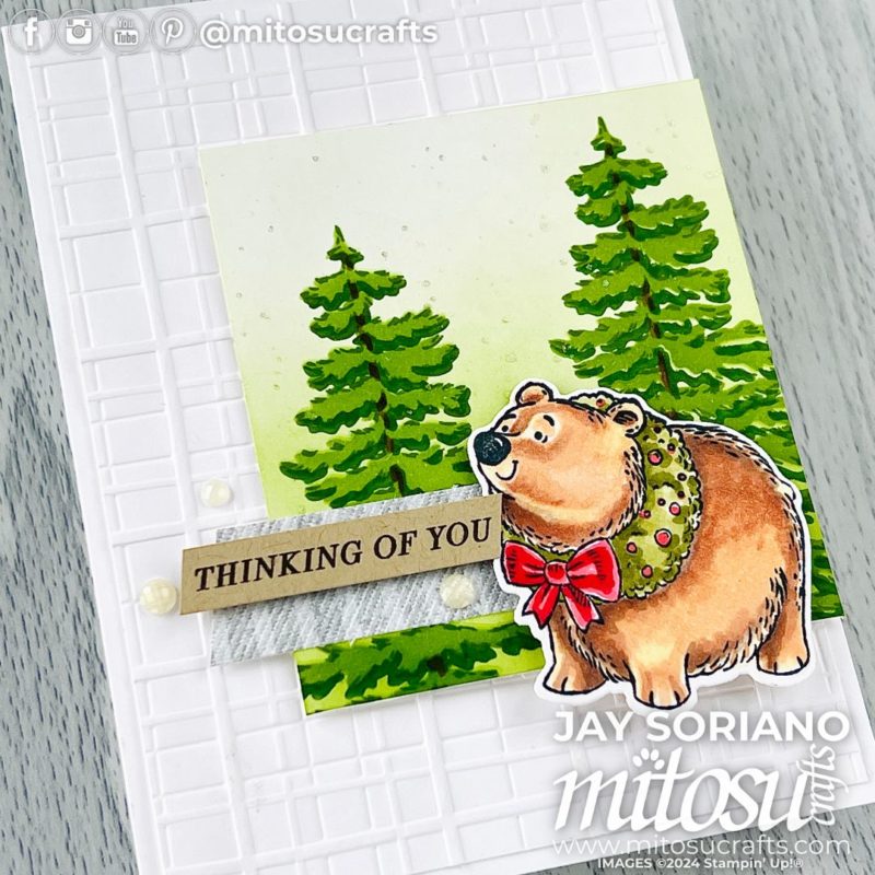 Frosted Forest Christmas Friends Brown Bear Card Making Idea Mitosu Crafts by Barry & Jay Soriano Stampin' Up! UK France Germany Austria Netherlands Belgium Ireland