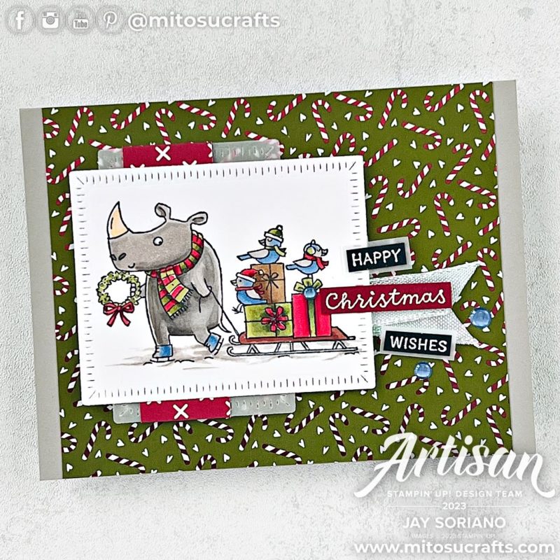 #GDP414 Sketch Stampin Up Festive & Fun Stampin Blends Colouring Handmade Card Idea from Mitosu Crafts by Barry & Jay Soriano Stampin Up UK France Germany Austria Netherlands Belgium Ireland