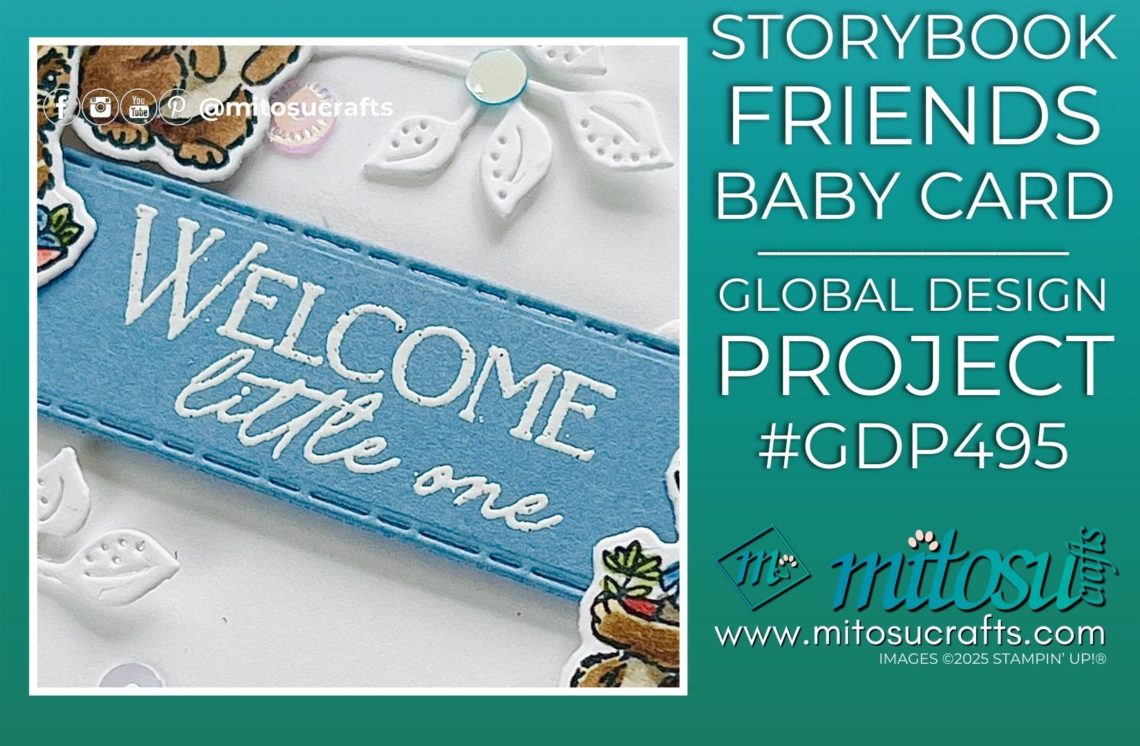 #GDP495 Storybook Friends Cute Baby Card Idea Mitosu Crafts by Barry & Jay Soriano Stampin' Up! UK France Germany Austria Netherlands Belgium Ireland