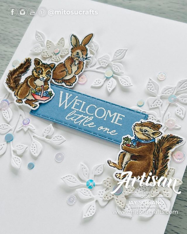 #GDP495 Storybook Friends Cute Baby Card Idea Mitosu Crafts by Barry & Jay Soriano Stampin' Up! UK France Germany Austria Netherlands Belgium Ireland