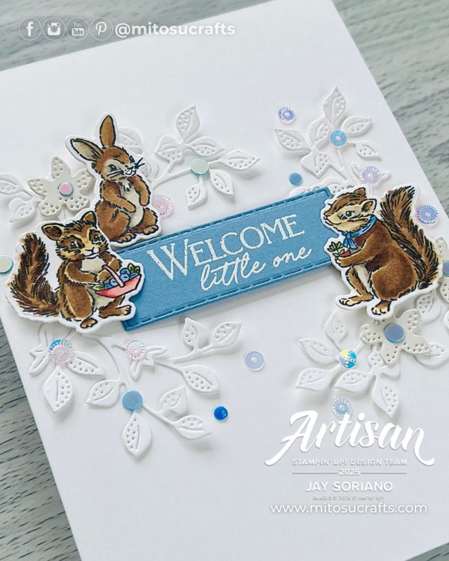 #GDP495 Storybook Friends Cute Baby Card Idea Mitosu Crafts by Barry & Jay Soriano Stampin' Up! UK France Germany Austria Netherlands Belgium Ireland