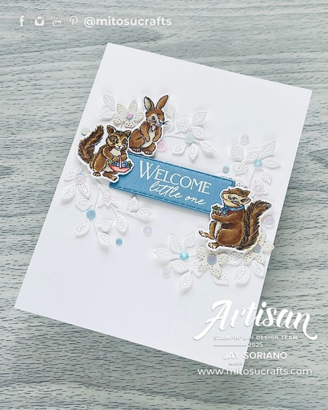 #GDP495 Storybook Friends Cute Baby Card Idea Mitosu Crafts by Barry & Jay Soriano Stampin' Up! UK France Germany Austria Netherlands Belgium Ireland