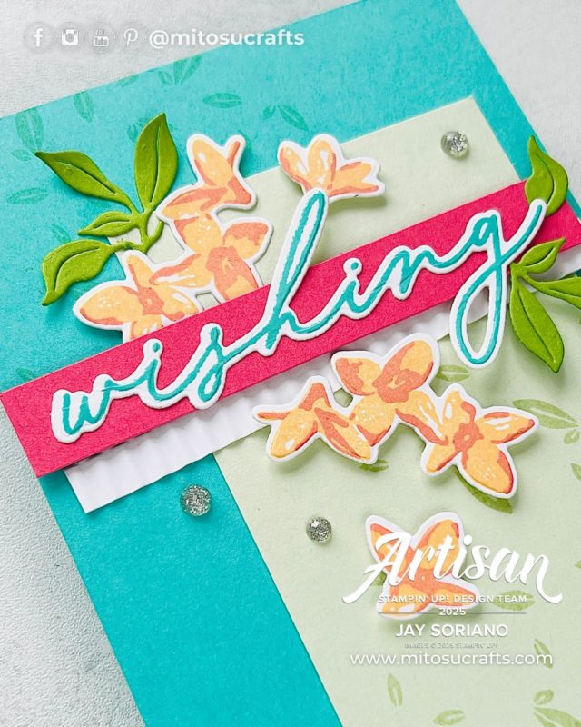 #GDP496 Delightful Wishes Summer Floral Card Idea Mitosu Crafts by Barry & Jay Soriano Stampin Up UK