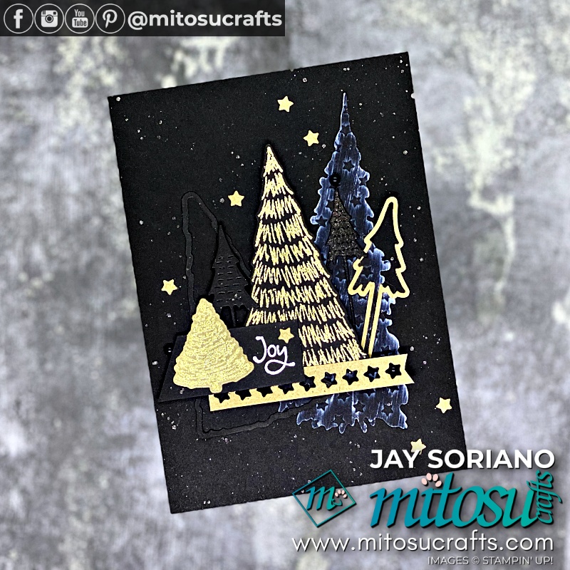 Gold Whimsical Chrismtas Trees Card Idea from Mitosu Crafts UK by Barry & Jay Soriano Stampin' Up! Demonstrators
