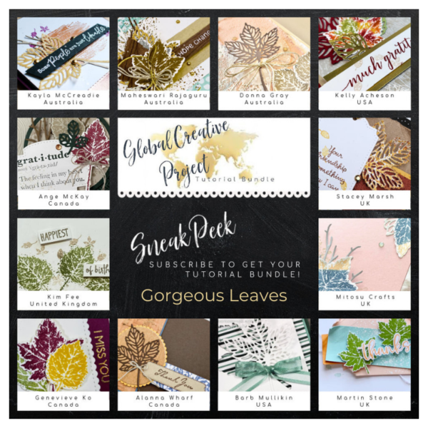 Gorgeous Leaves Tutorial Bundle Sneak Peek by Global Creative Project from Mitosu Crafts UK by Barry & Jay Soriano Stampin Up Demo