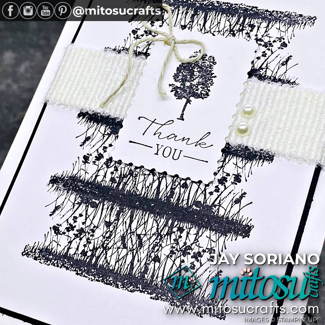Grassy Grove Black & White Card Idea from Mitosu Crafts by Barry Selwood & Jay Soriano Stampin Up Demonstrators UK France Germany Austria & The Netherlands
